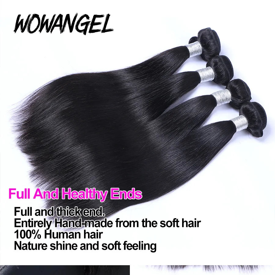 Wow Angel 28 30inch Bone Straight Human Hair Bundles 1/3/4 pieces 10A