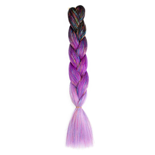 Synthetic Ombre 24inch Glitter Jumbo Braids Extensions Sparkle Rainbow