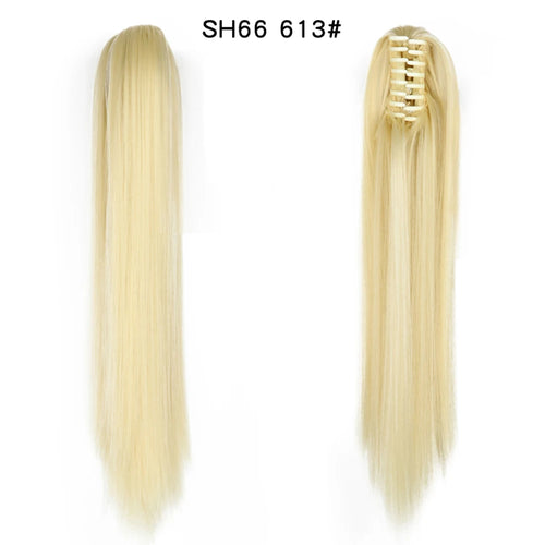 Long Wavy Straight Claw Clip On Ponytail Hair Extension Synthetic