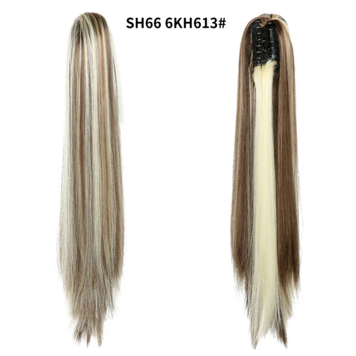 Long Wavy Straight Claw Clip On Ponytail Hair Extension Synthetic