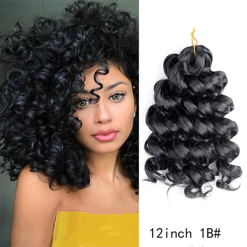 Ocean Wave Crochet Hair 12Inch Synthetic Deep Wave Braiding Hair