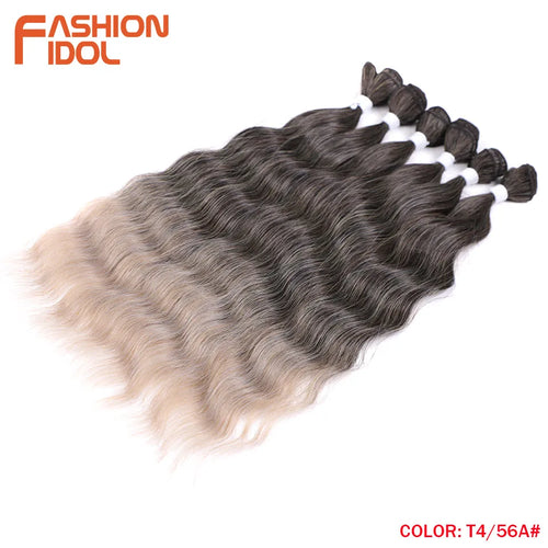 Loose Deep Water Wave Hair Bundles Synthetic Hair Extensions Ombre