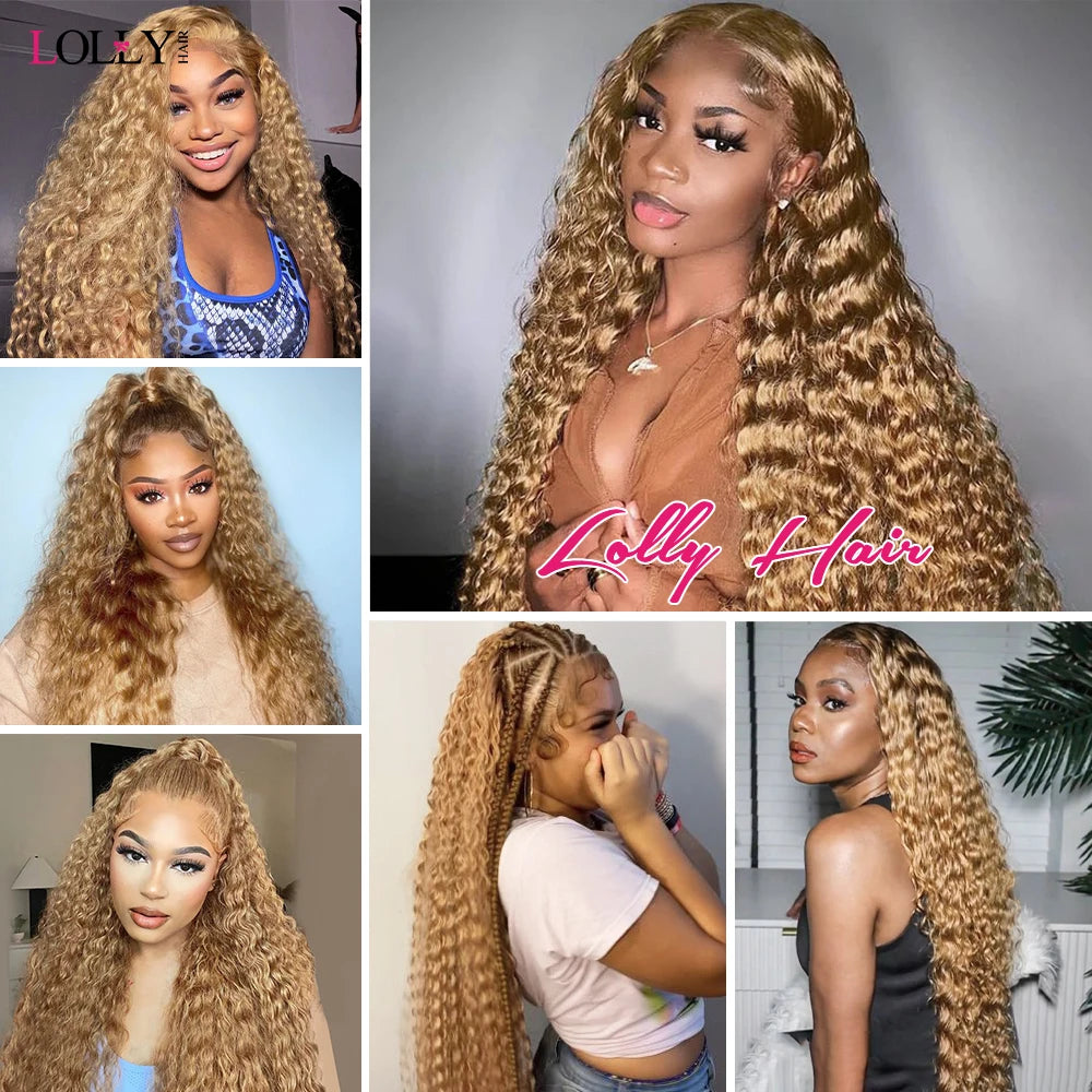 #27 Honey Blonde Bulk Human Hair For Braiding Deep Wave Human Hair