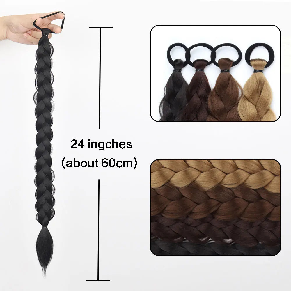 MERISIHAIR Long Straight Hair Braid Plaited Pigtail Fishtail Synthetic