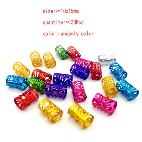 10-50Pcs Dreadlocks Hair Rings 10-16mm Accessories Clips for Women