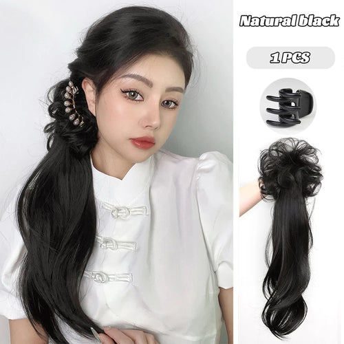 LM Synthetic Bubble Twist Ponytail High Elastic Wig Woman Hair Side