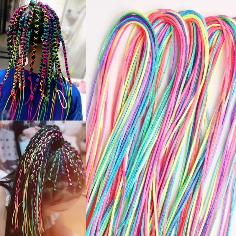 Mix Colorful 5-20Pcs Hair Braids Rope Strands For African Braid Girl