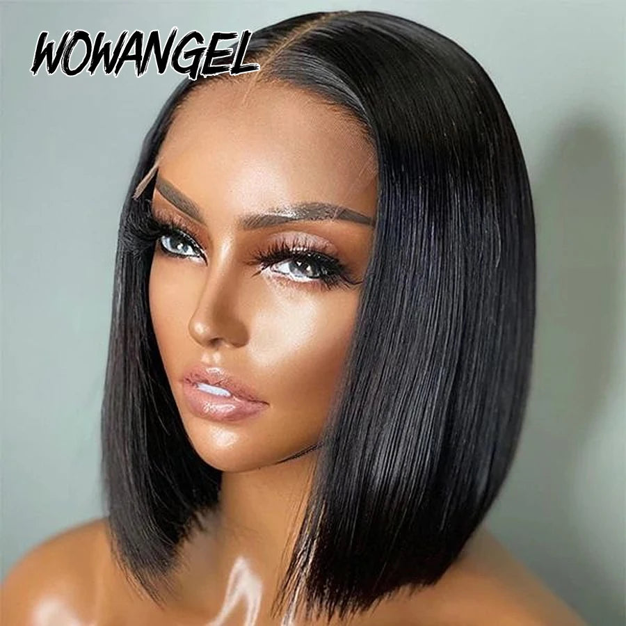 Wow Angel 250% Short Bob Wigs Glueless Wigs Ready to Go 5x5 HD Lace