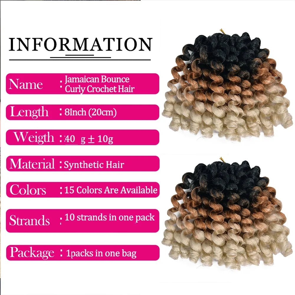 Synthetic Ombre Braiding Hair Jumpy Wand Curl Crochet Braids Hair