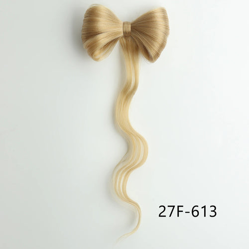 Synthetic Bowknot Hair Bun Claw Clip In Hair Extensions Hair