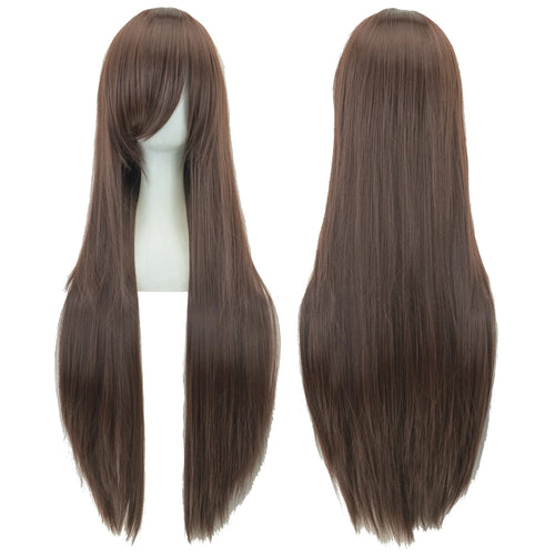 80cm Long Blonde Straight Synthetic Hair Cosplay Wig with Bangs