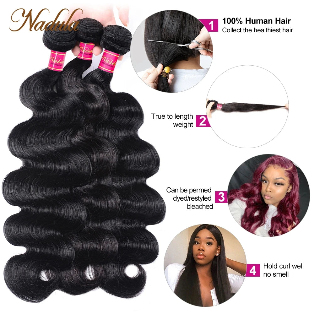 Nadula Hair Bundles Cheap Body Wave Peruvian Hair Bundles 8"-30 inch