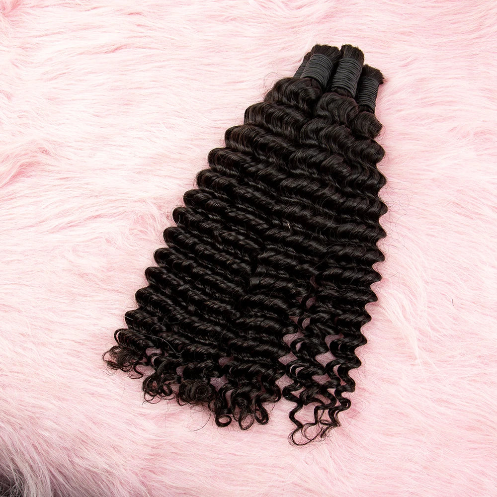 NABI Human Hair Bundles for Braiding Deep Wave Virgin Hair Extension