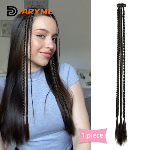 Synthetic Wig Braids With Clip Boxing Braid Dreadlocks Clip In Hair