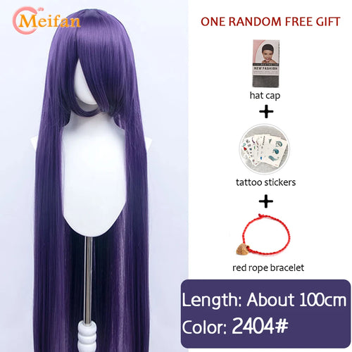 MEIFAN 100CM Synthetic Cosplay Anime Costume Wig Blonde Blue Red Pink