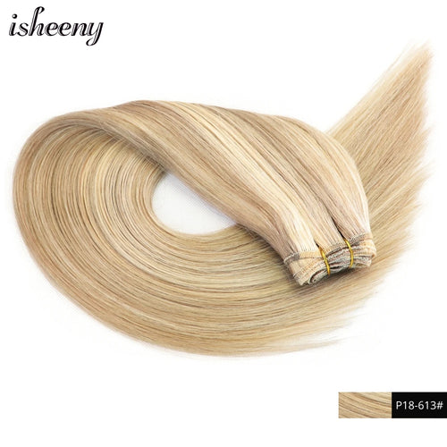 Isheeny Human Hair Weft Brazilian Remy Human Hair Bundles Sew In Hair