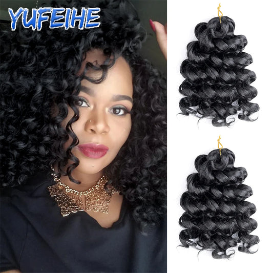 Ocean Wave Crochet Hair 12Inch Synthetic Deep Wave Braiding Hair