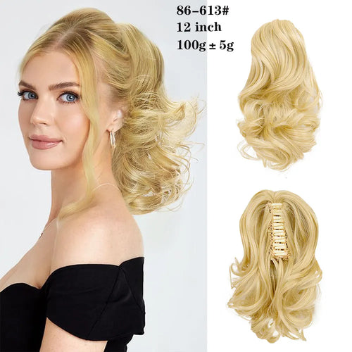 Long Wavy Straight Claw Clip On Ponytail Hair Extension Synthetic