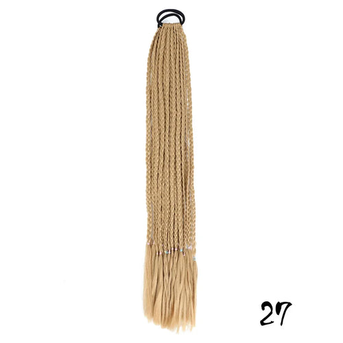 Synthetic Colored Braided Ponytail Hair Extension 60CM Elastic Rubber