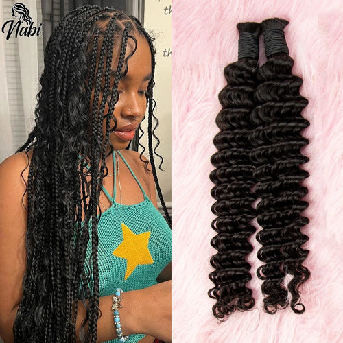 NABI Human Hair Braiding Bundles Water Wave Hair Braids Extension Deep