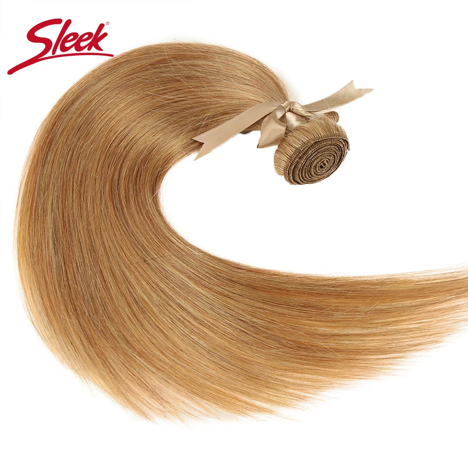 Sleek Honey Blonde 27 Color Mink Brazilian Natural Remy Straight Hair