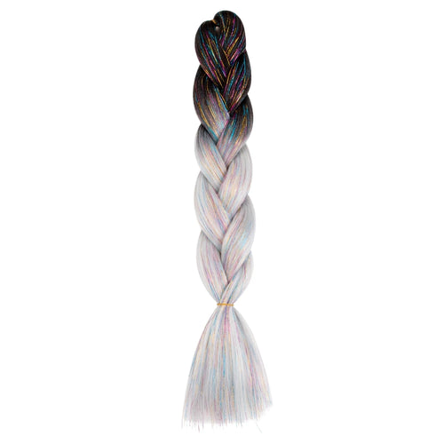 Synthetic Ombre 24inch Glitter Jumbo Braids Extensions Sparkle Rainbow