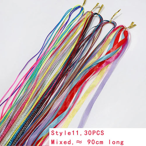 4-30Pcs 90CM Gradient Colorful Rope Tie Hair Women Dirty Braid Hair