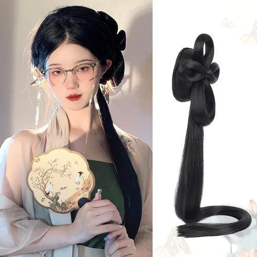 Synthetic Ancient Costume Hanfu Wig All-in-one Lazy Hairband Ancient