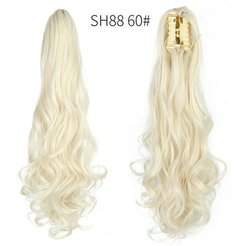 Long Wavy Straight Claw Clip On Ponytail Hair Extension Synthetic