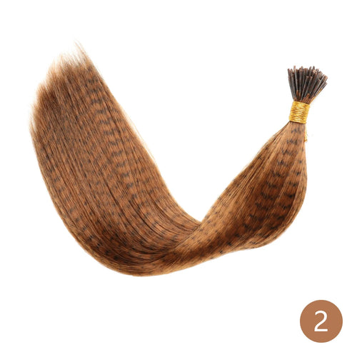 AZQUEEN Feather Hair Extension 10Pieces Fake Hair I Tip Rainbow