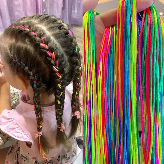 4-30Pcs 90CM Gradient Colorful Rope Tie Hair Women Dirty Braid Hair