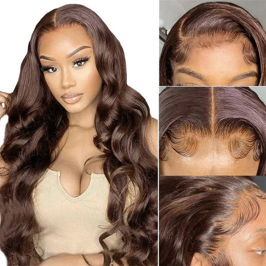 Body Wave Lace Wigs 13x4 Chocolate Brown Lace Front Wigs Human Hair