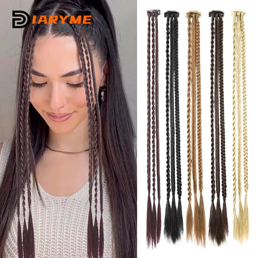 Synthetic Wig Braids With Clip Boxing Braid Dreadlocks Clip In Hair