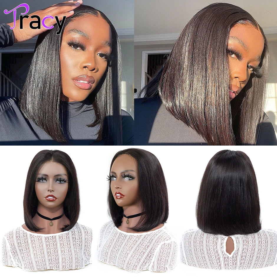 Tracy Hair Bob Glueless Wig Human Hair Ready To Wear Bone Straight