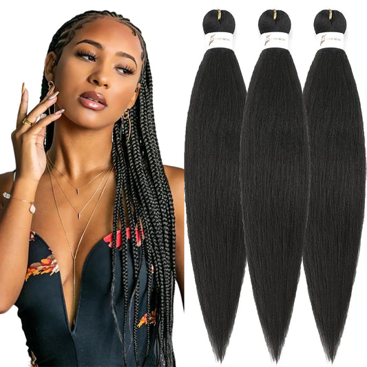 Pre Stretched Braiding Hair Natural Black Braiding Hair for