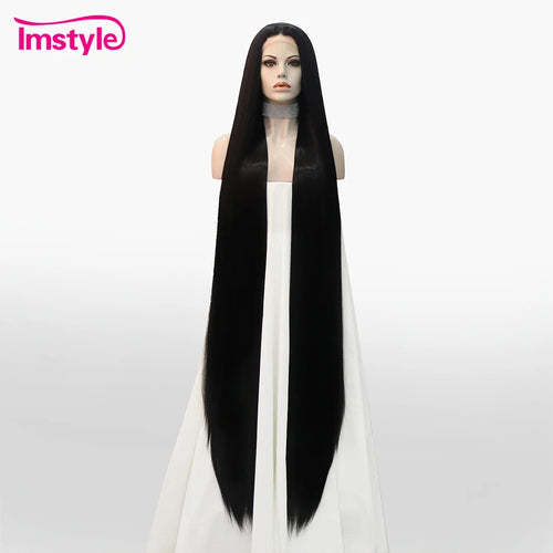 Imstyle 60 Inch Synthetic Lace Front Wig Super Long Wig Blonde Black