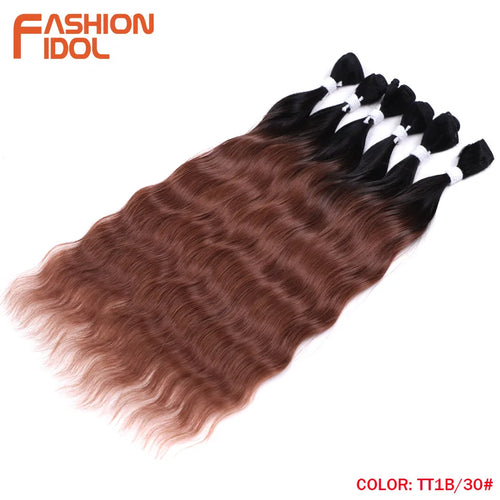 Loose Deep Water Wave Hair Bundles Synthetic Hair Extensions Ombre