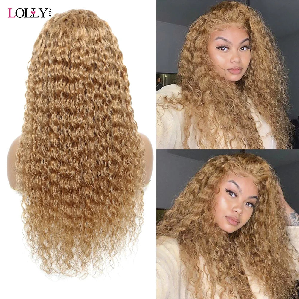 #27 Honey Blonde Bundles Deep Wave Bundles Remy Human Hair Extensions