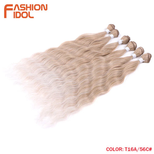 Loose Deep Water Wave Hair Bundles Synthetic Hair Extensions Ombre