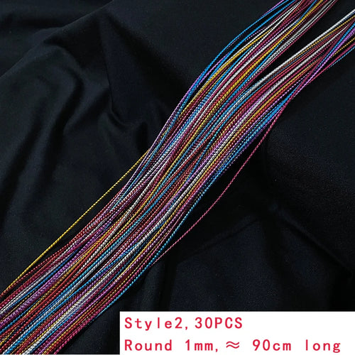 4-30Pcs 90CM Gradient Colorful Rope Tie Hair Women Dirty Braid Hair