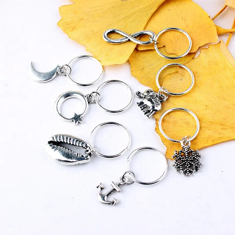 5-50pcs/bag Silver Metal Hair Rings Braid Dreadlocks Bead Hair Cuffs