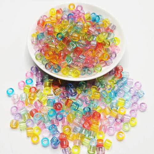 50Pcs 100Pcs Transparent 4mm Big Hole Dreadlock Beads for Jumbo Braids