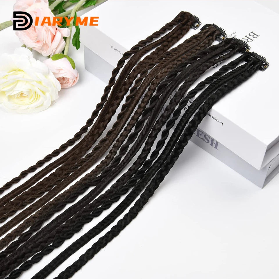 Synthetic Wig Braids With Clip Boxing Braid Dreadlocks Clip In Hair