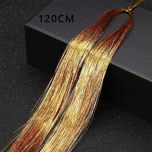 120cm/150Pc  Sparkle Shiny Hair Tinsel Hair Extensions Dazzles Women