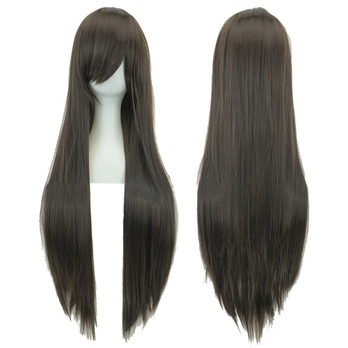 80cm Long Blonde Straight Synthetic Hair Cosplay Wig with Bangs