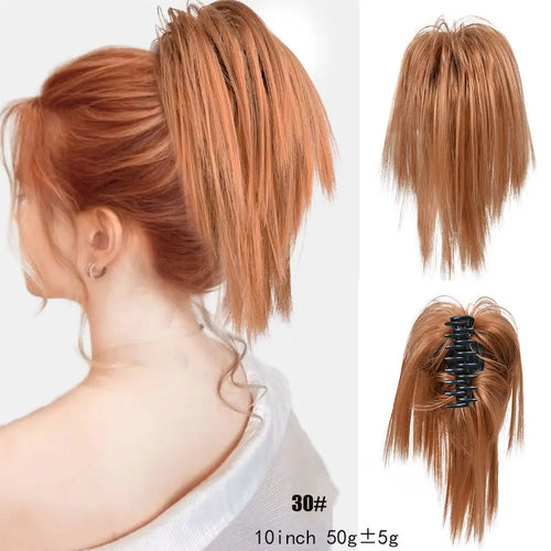 Long Wavy Straight Claw Clip On Ponytail Hair Extension Synthetic