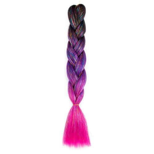 Synthetic Ombre 24inch Glitter Jumbo Braids Extensions Sparkle Rainbow