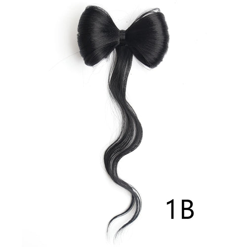 Synthetic Bowknot Hair Bun Claw Clip In Hair Extensions Hair