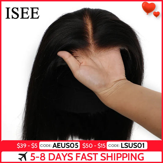 ISEE Hair Wear Go Glueless Wigs Preplucked Straight Short Bob