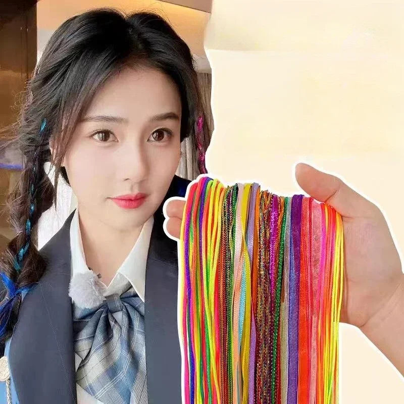 100Pcs 90cm Hair Braids Rope Strands for Dreadlocks Braid DIY Ponytail